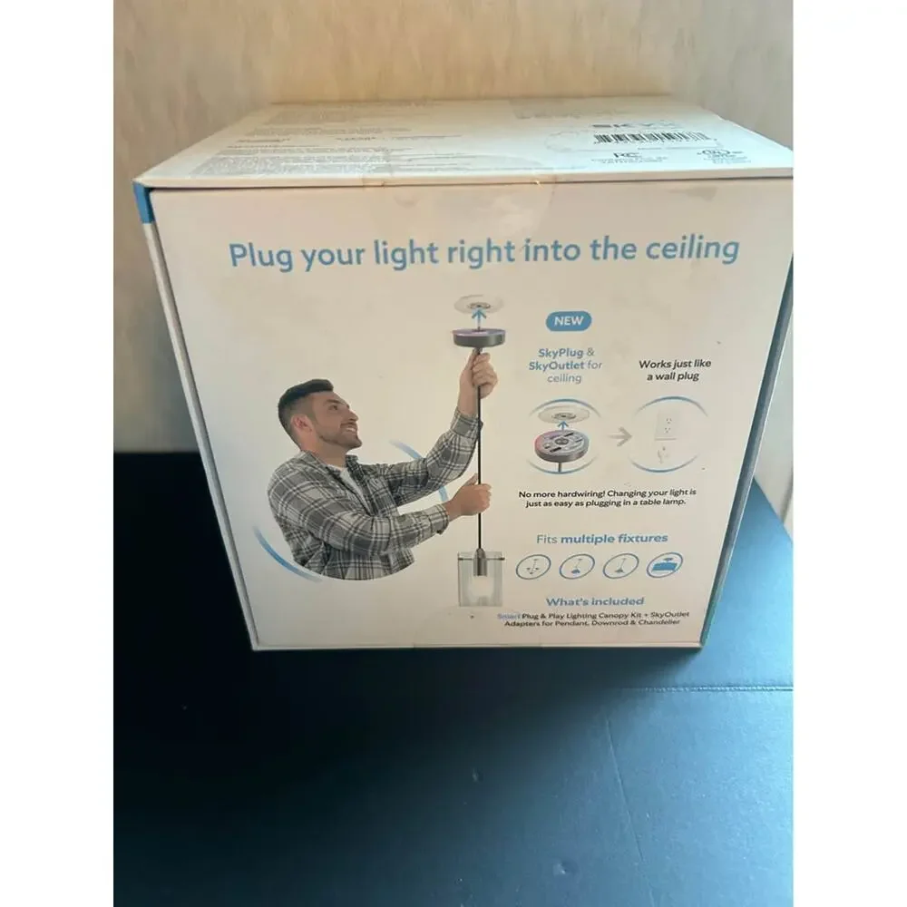 SKYX SkyPlug 5912-BK Smart Plug & Play Lighting Canopy Black Pendant New In Box
